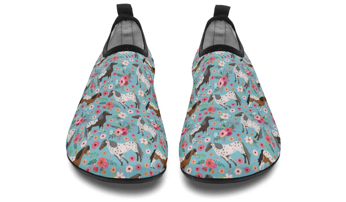 Appaloosa Horse Flower Aqua Barefoot Shoes