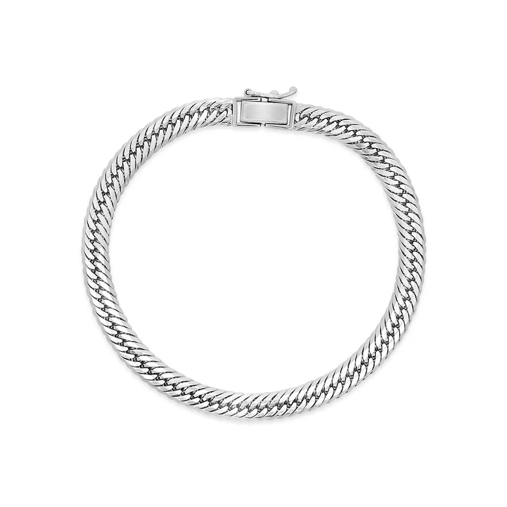 Aura by Martin Binder Platinum 5.8mm 12 Cut Link Chain Bracelet