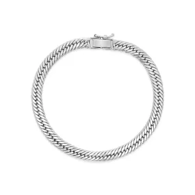 Aura by Martin Binder Platinum 5.8mm 12 Cut Link Chain Bracelet