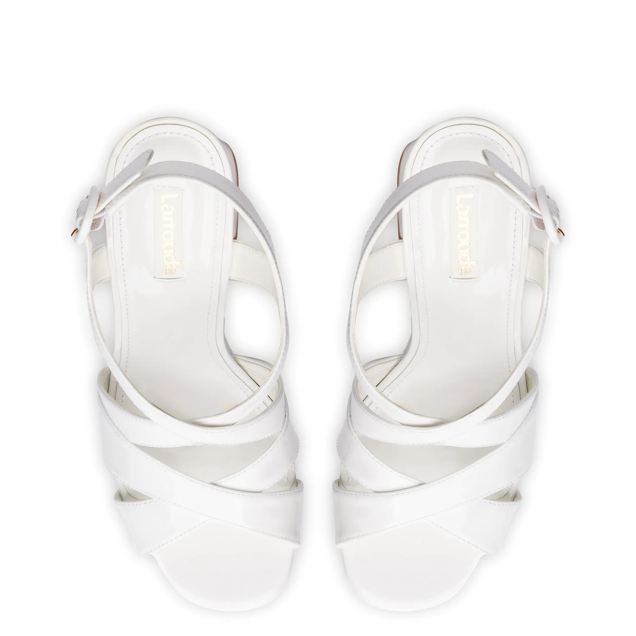 Bee Sandal In White Patent Leather