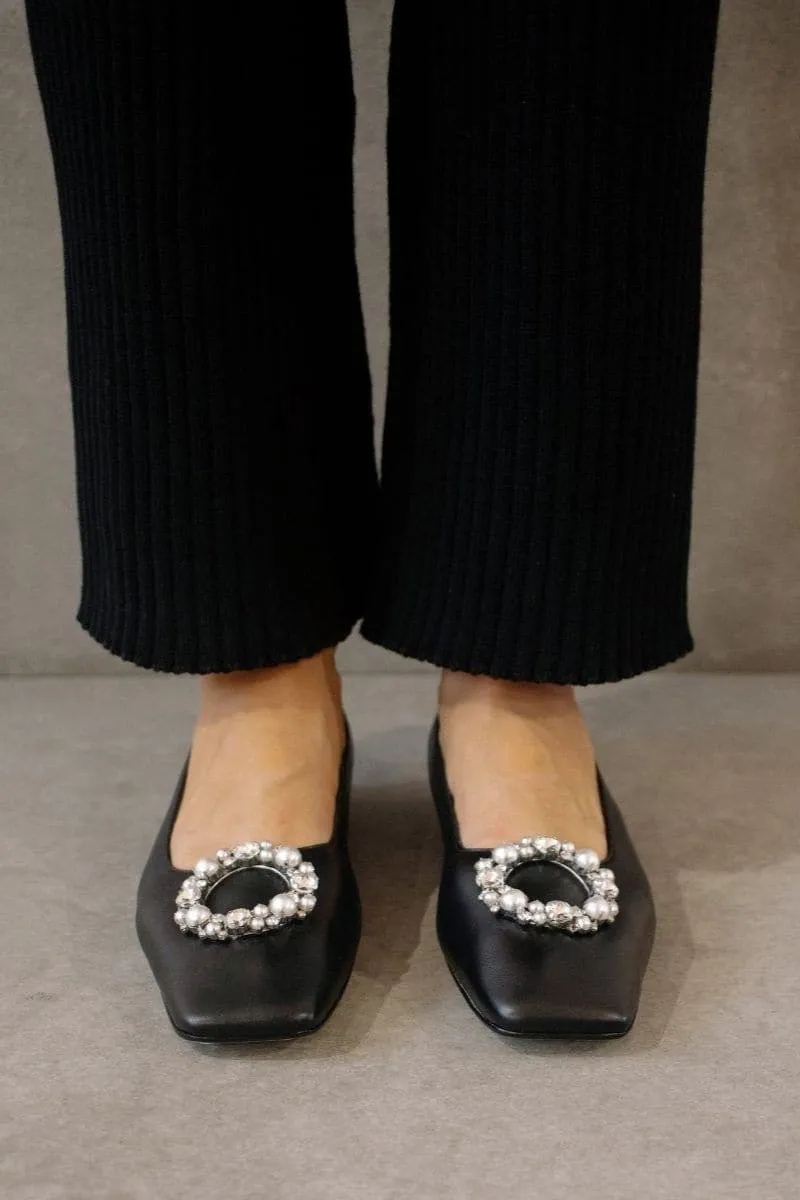 BELLA CRYSTAL BLACK FLATS