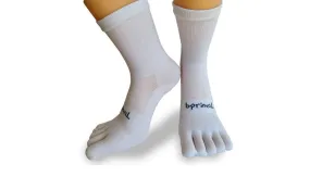 Bprimal Everyday Five-Toe Socks - Crew - Regular Weight - White