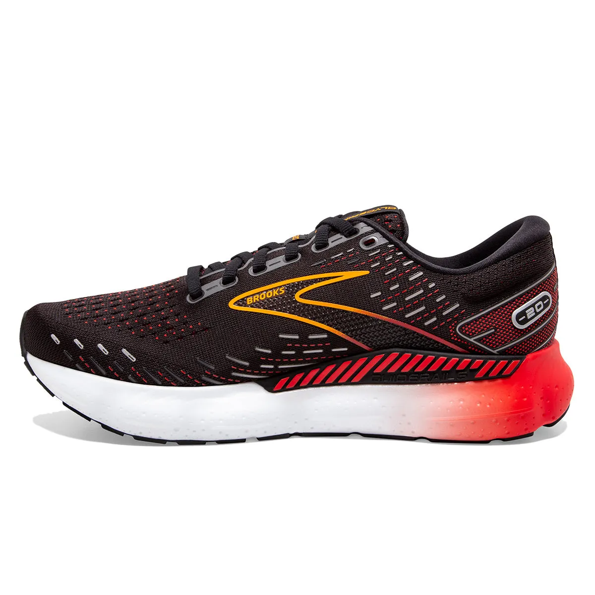 Brooks Glycerin GTS 20 Mens | Black/blackened Pearl/fiery Red