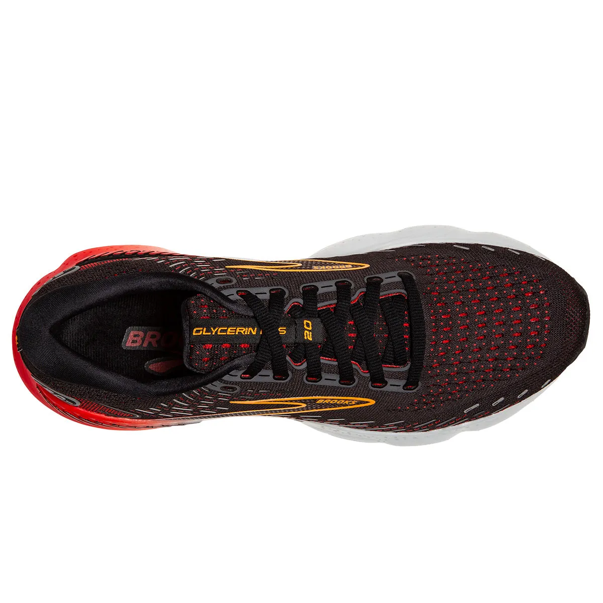 Brooks Glycerin GTS 20 Mens | Black/blackened Pearl/fiery Red