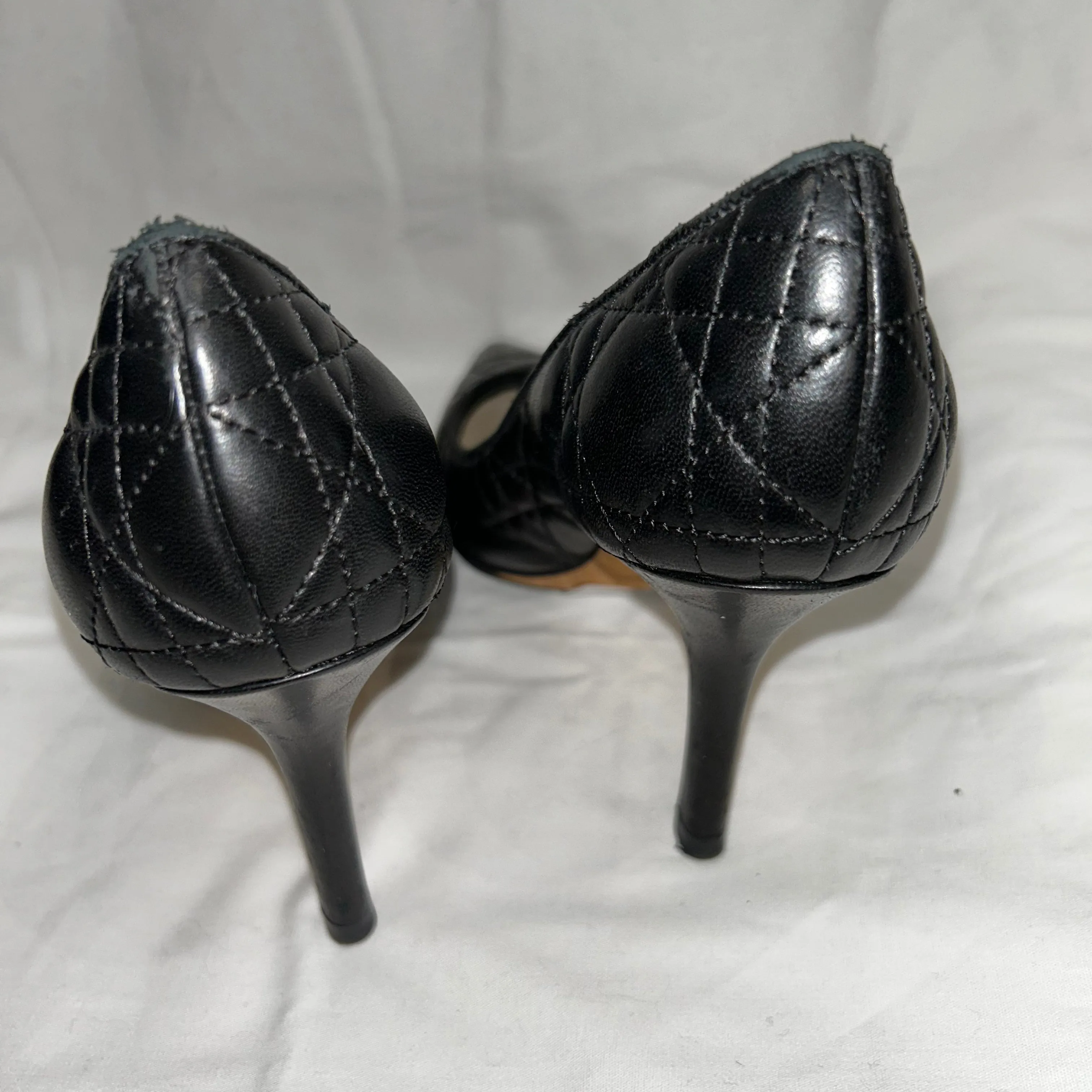 Christian Dior Black Quilted Cannage Heels 35