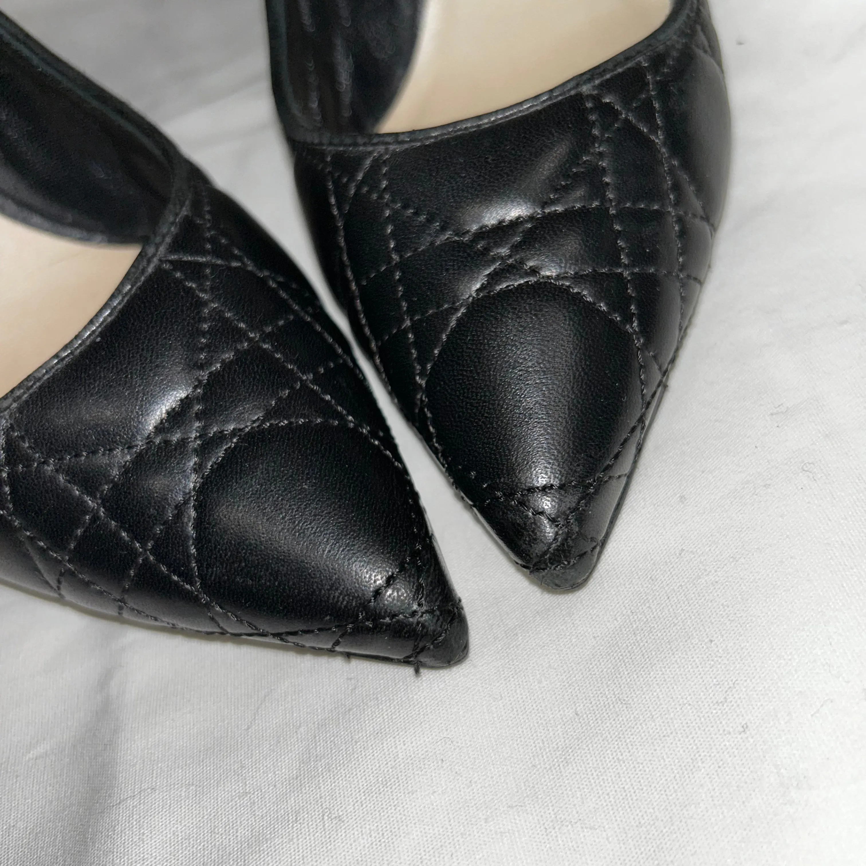 Christian Dior Black Quilted Cannage Heels 35