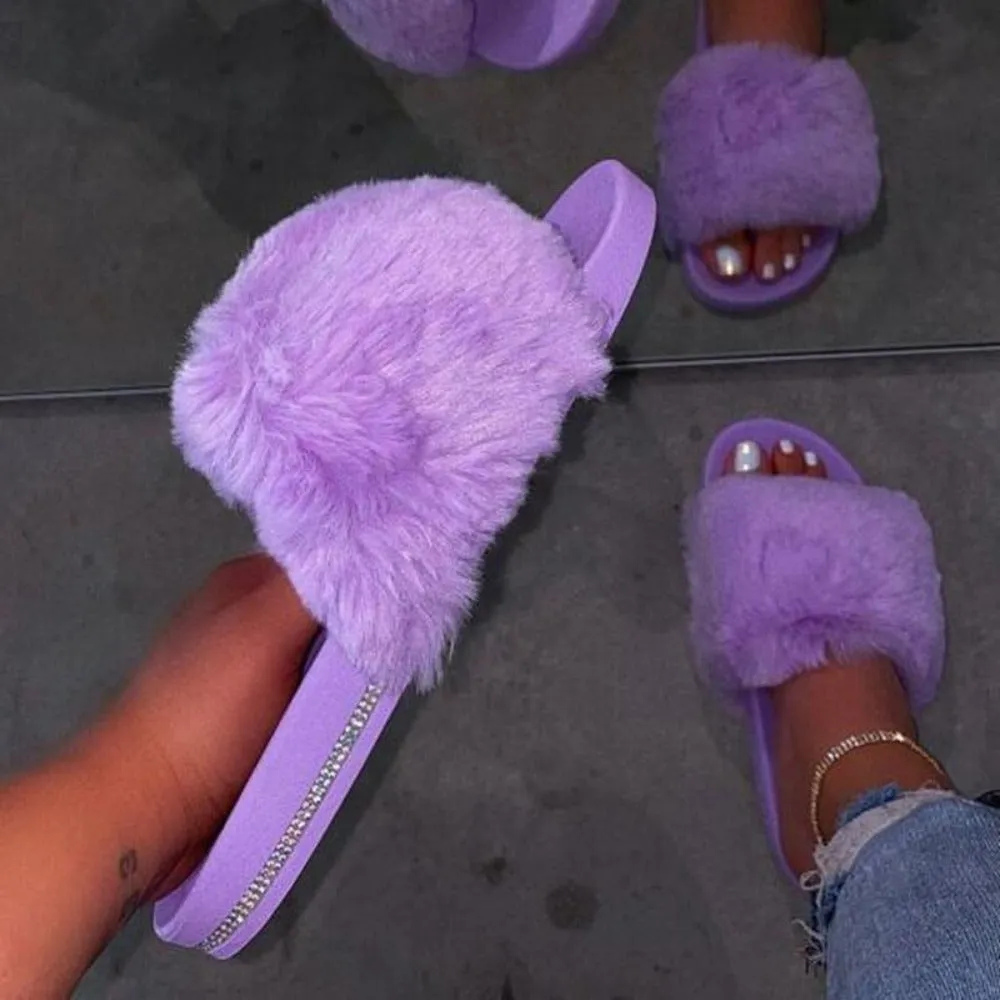 Furry Slippers Fluffy Plush Slippers