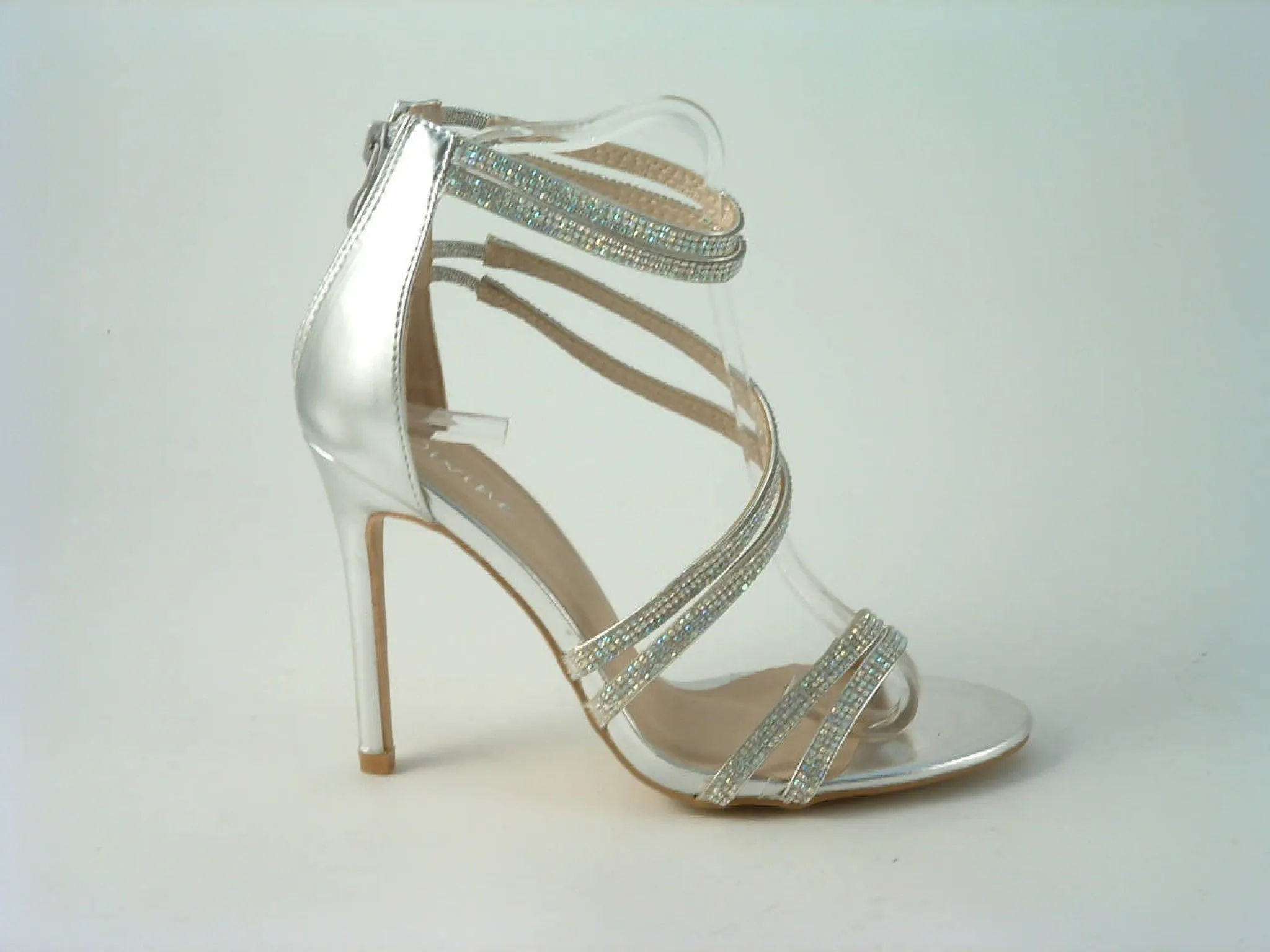 Glitz Shoes Divine Doubled Strap Diamante Sandals