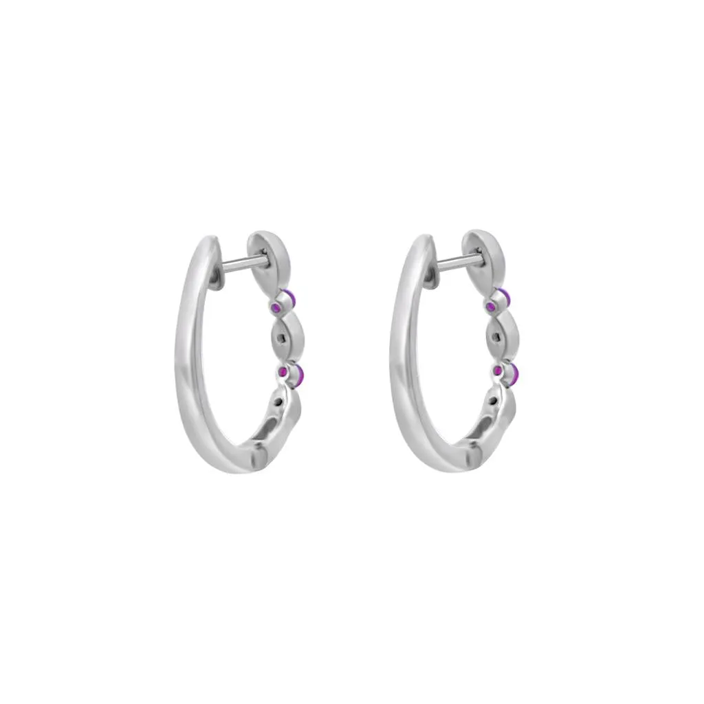 Irisa by Martin Binder Blue Sapphire & Diamond Hoop Earrings