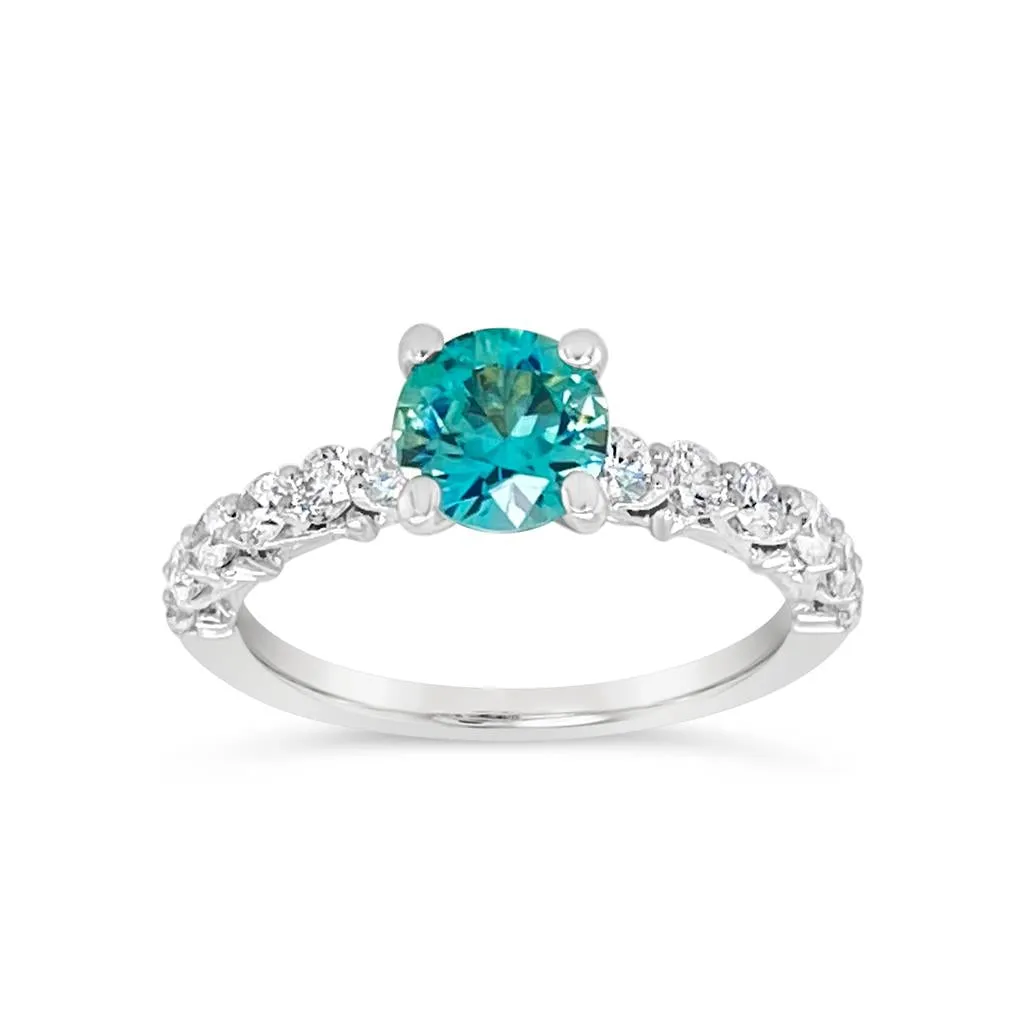 Irisa by Martin Binder Blue Zircon & Diamond Ring