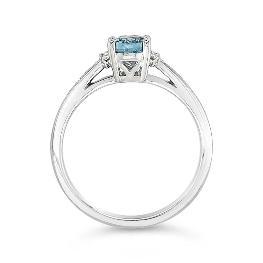 Irisa by Martin Binder Oval Aquamarine & Diamond Ring