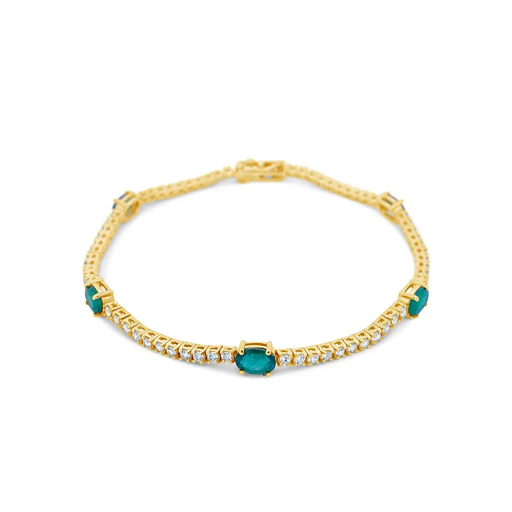 Irisa by Martin Binder Oval Emerald & Diamond Bracelet