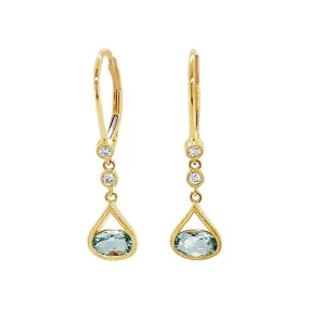 Irisa by Martin Binder Oval Sky Blue Topaz & Diamond Dangle Earrings