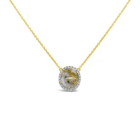 Irisa by Martin Binder Quartz & Gold Diamond Halo Necklace