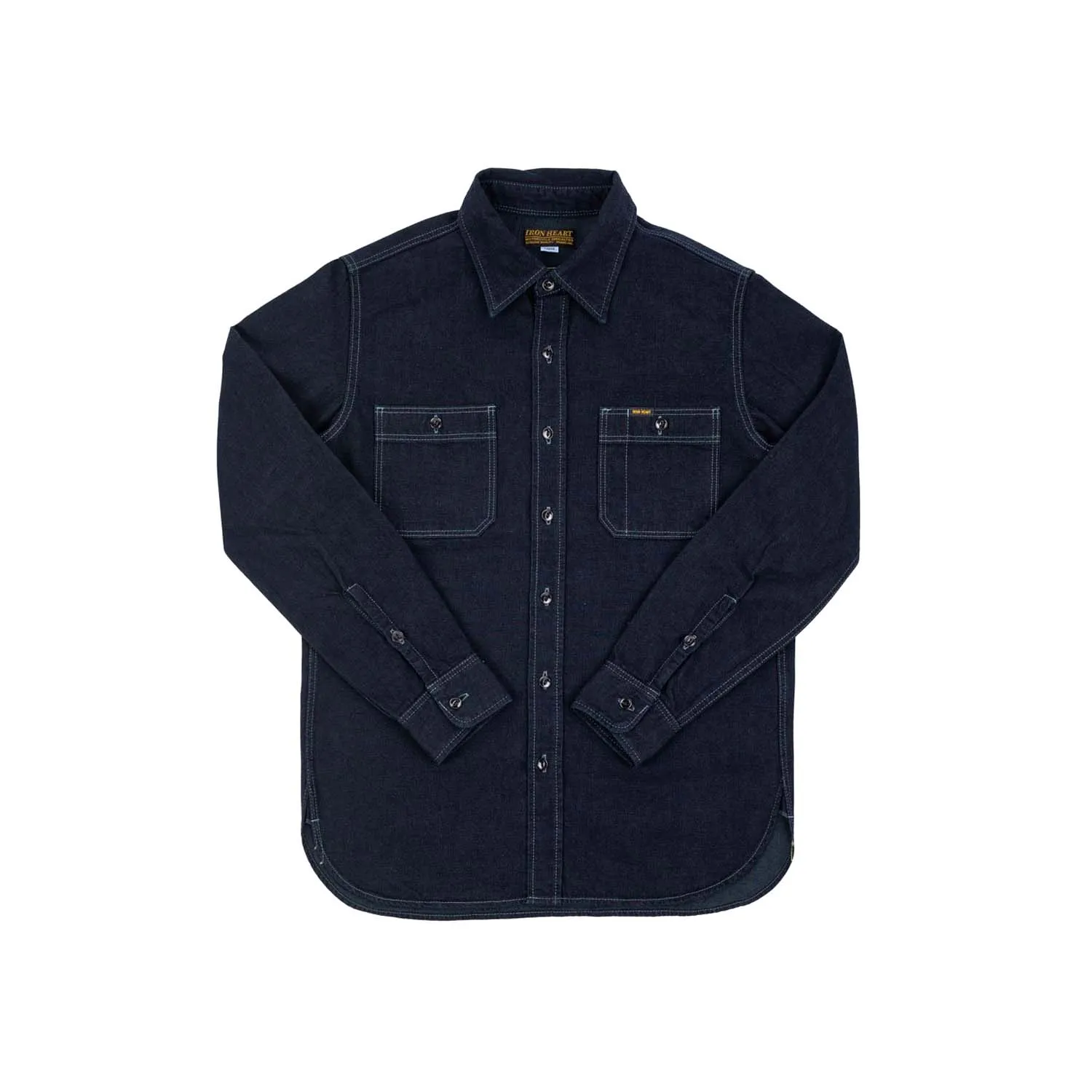 Iron Heart IHSH-323-OD 10oz Selvedge Denim Work Shirt Indigo Overdyed Black