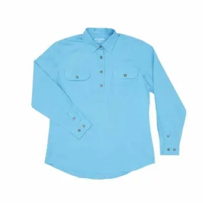 Just Country Jahna 1/2 Button Work Shirt - Sky