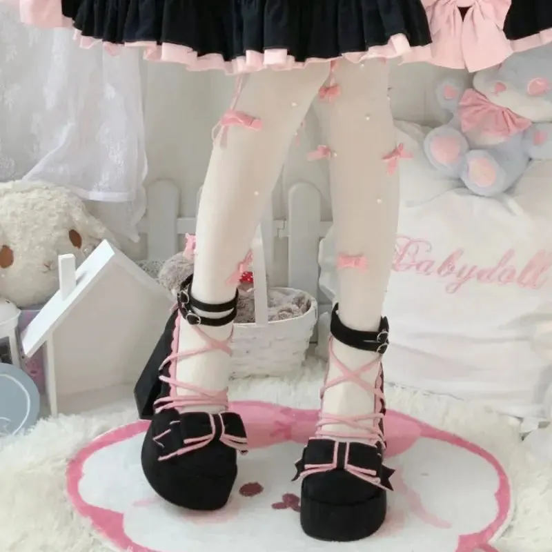 Lace Up Bowknot Lolita High Heels