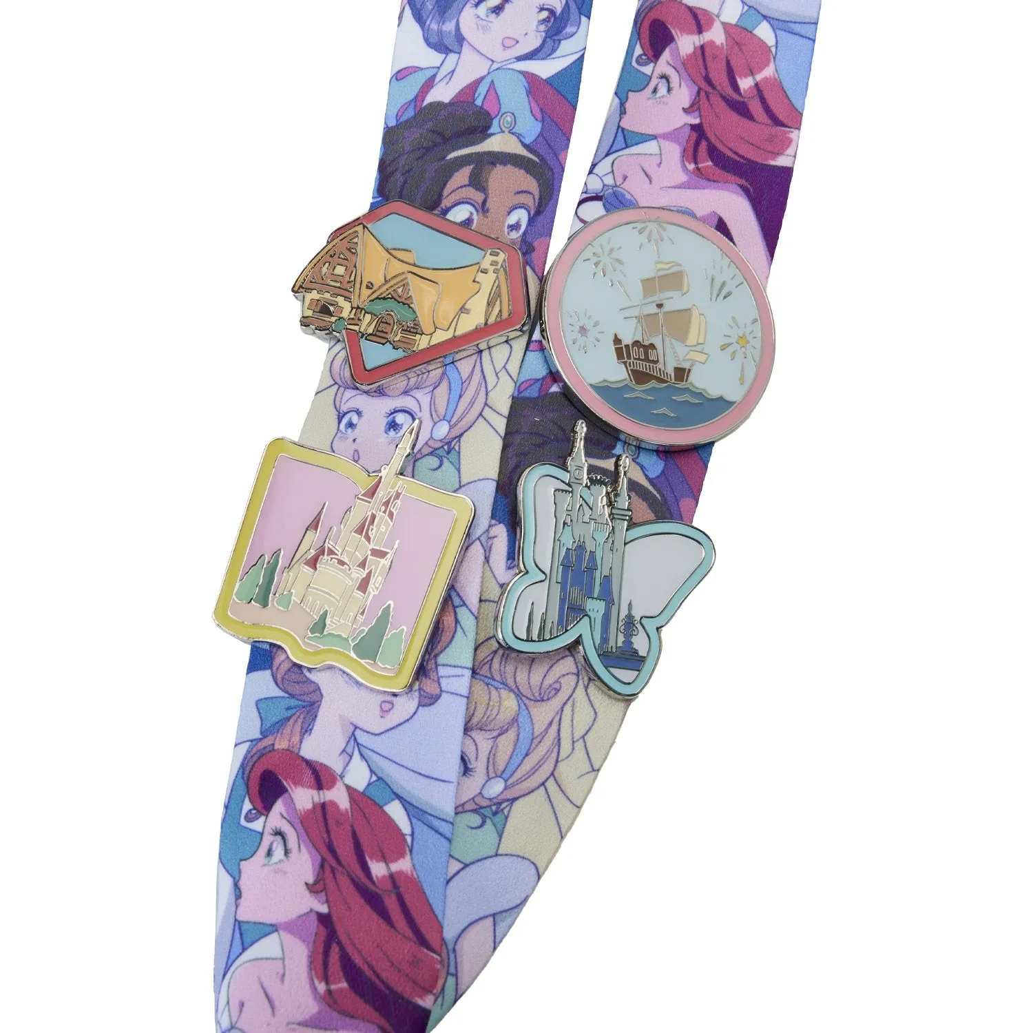 Loungefly Disney Princess Manga Style Lanyard with Card Holder - Preorder