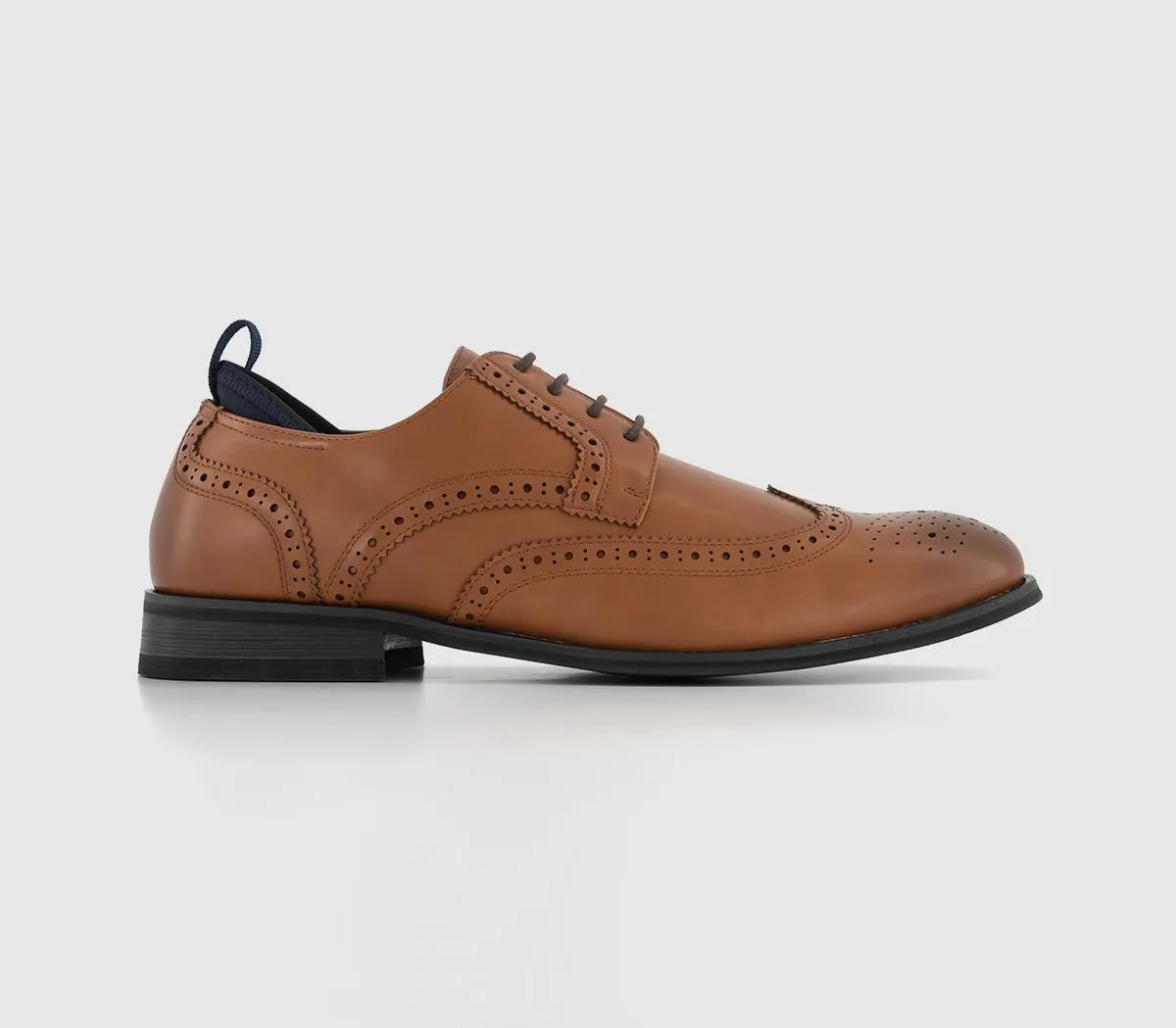 Mens Office Montgomery Brogue Derby Shoes Tan