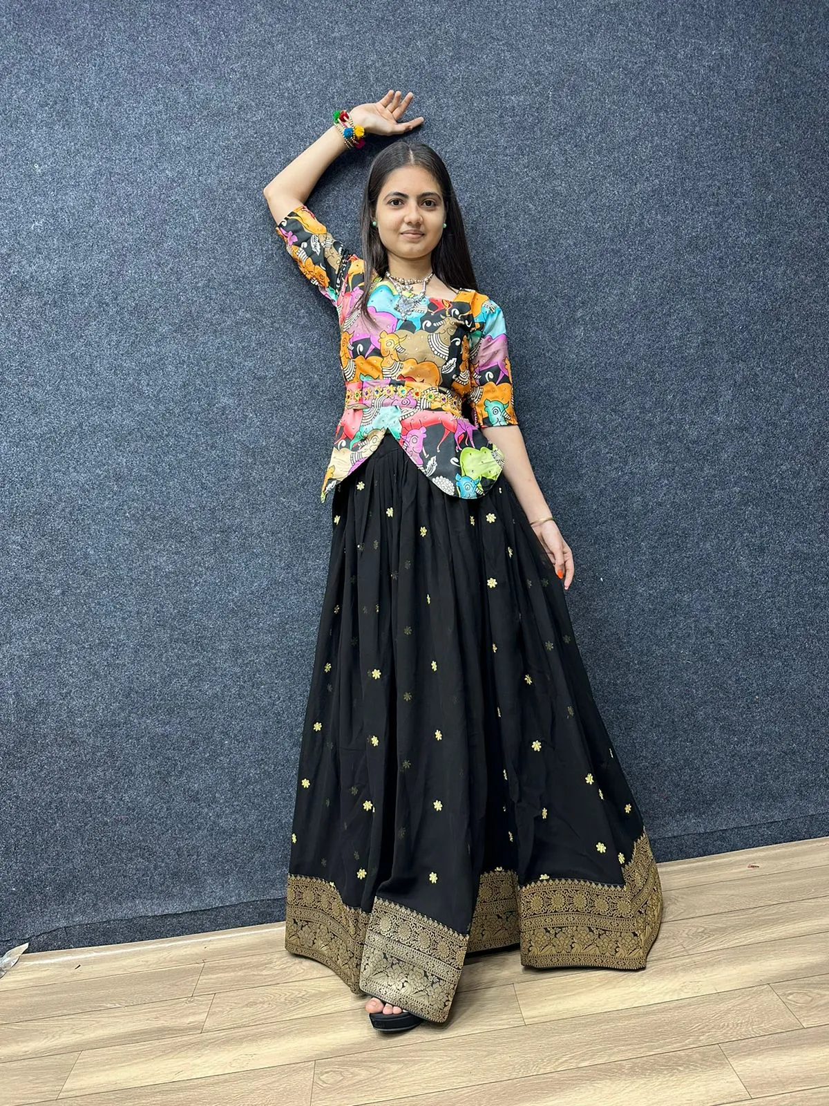 New Launching Real Diamond Work And Kalamkari Design Crop Top  with Lehanga -SSS001LC