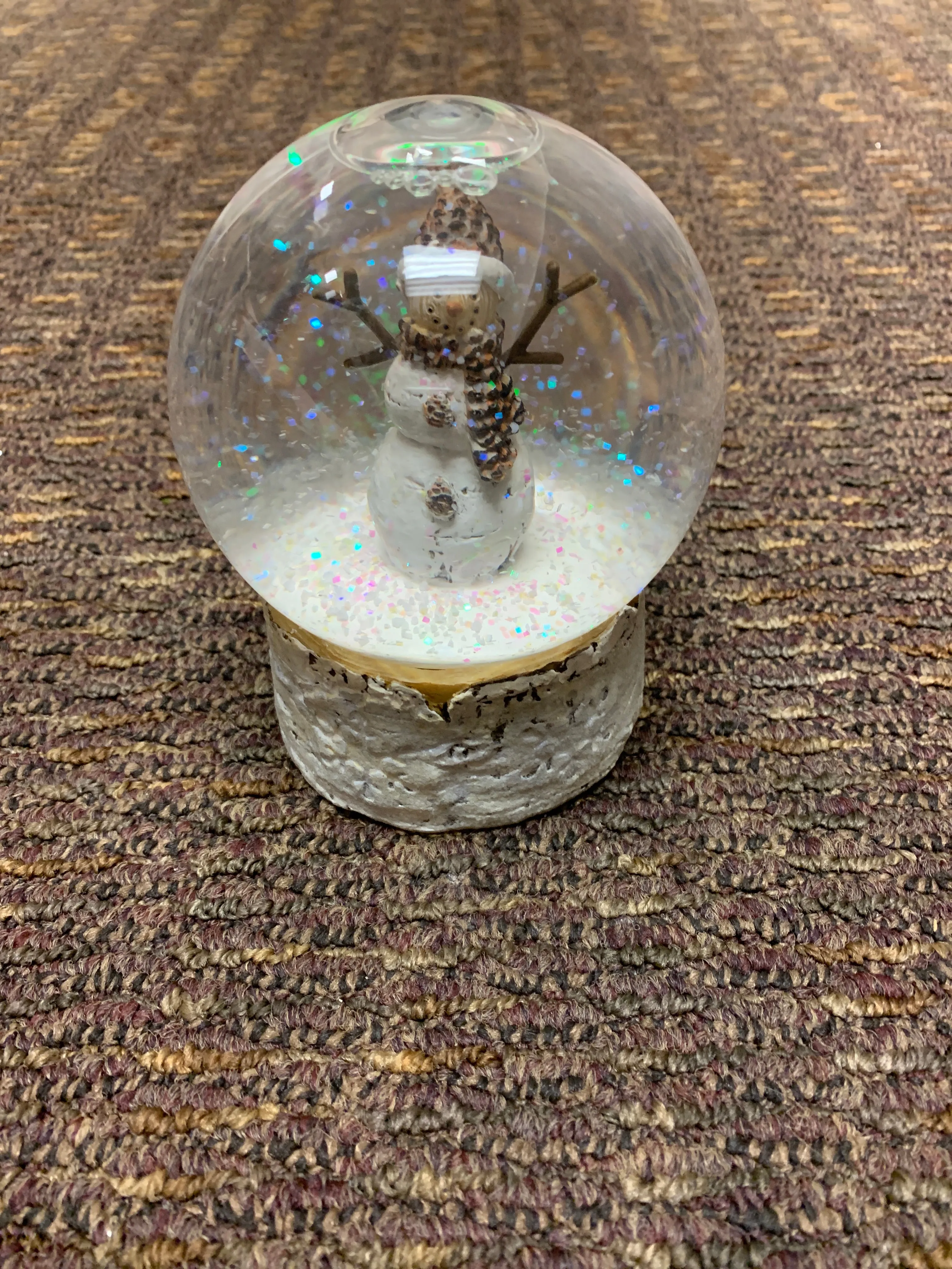 Resin Snowman Snow Globes On Barn Wood