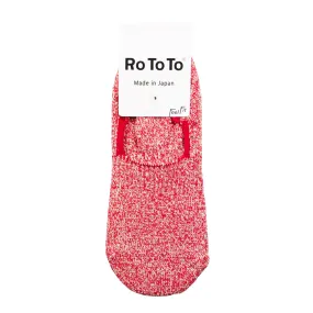 RoToTo - Silk Cotton Foot Cover Invisible Socks - Mix Red