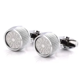 Round Vintage Snow Pattern Cufflinks