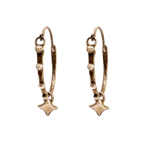 SPARKLE RIVETED Midi Hoops - Bronze