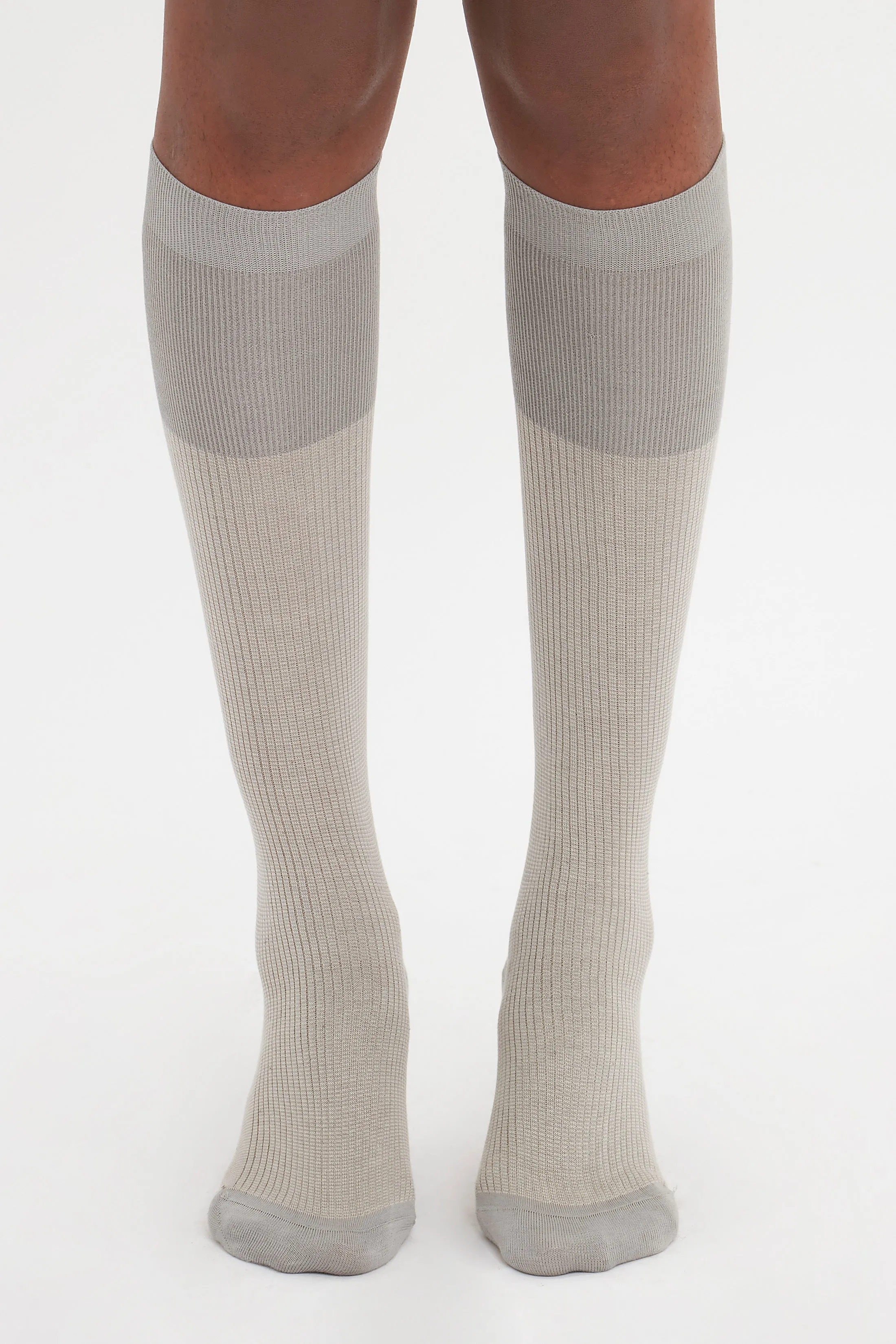 Superfine Rib Socks In Lunar Grey