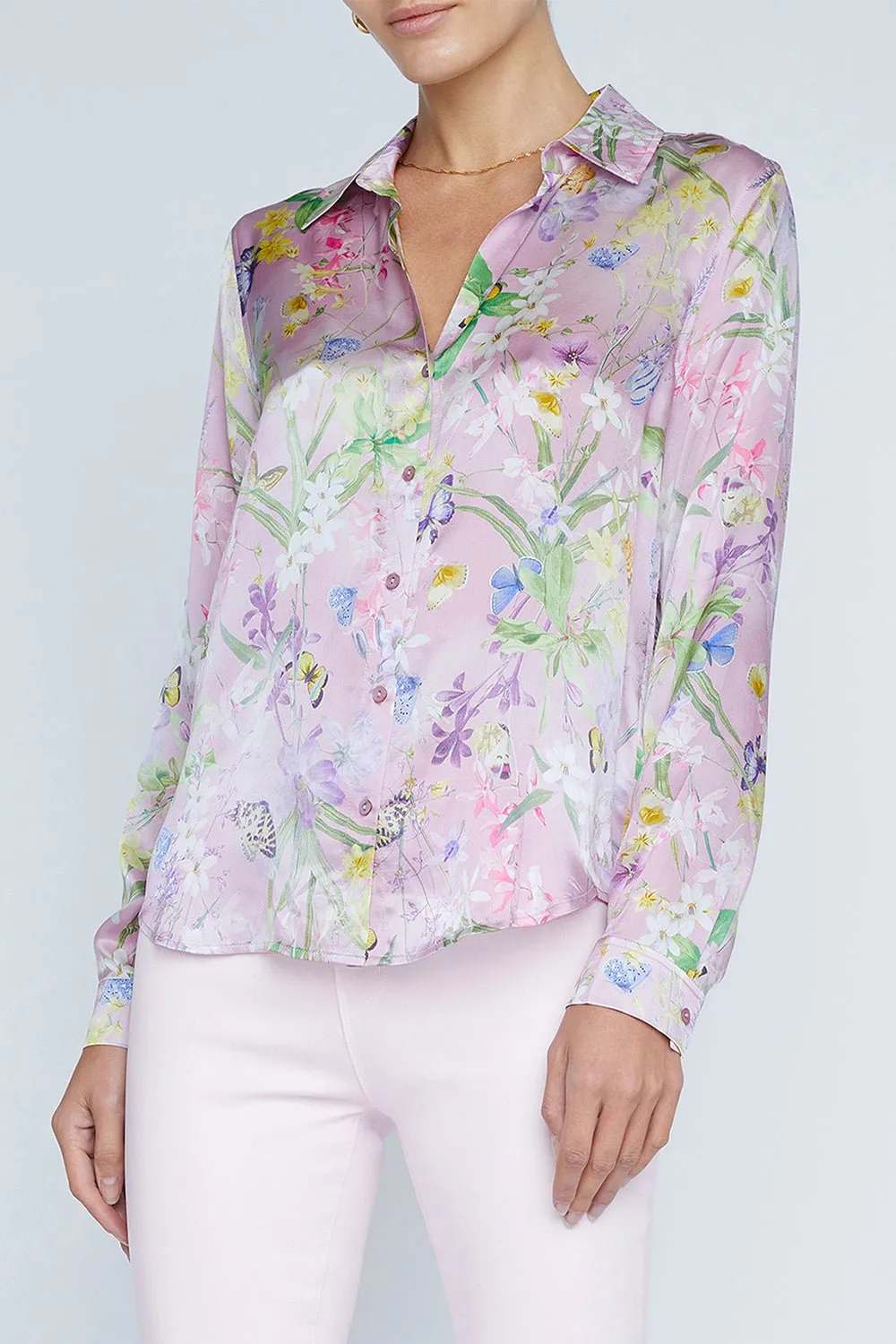 Tyler Blouse - Lilac Snow Botanical Butterfly