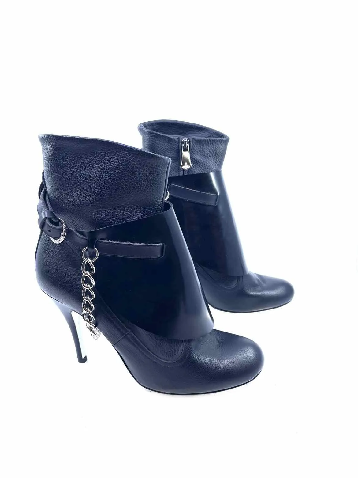 VIVIENNE WESTWOOD Size 7.5 Black Leather Ankle Boot