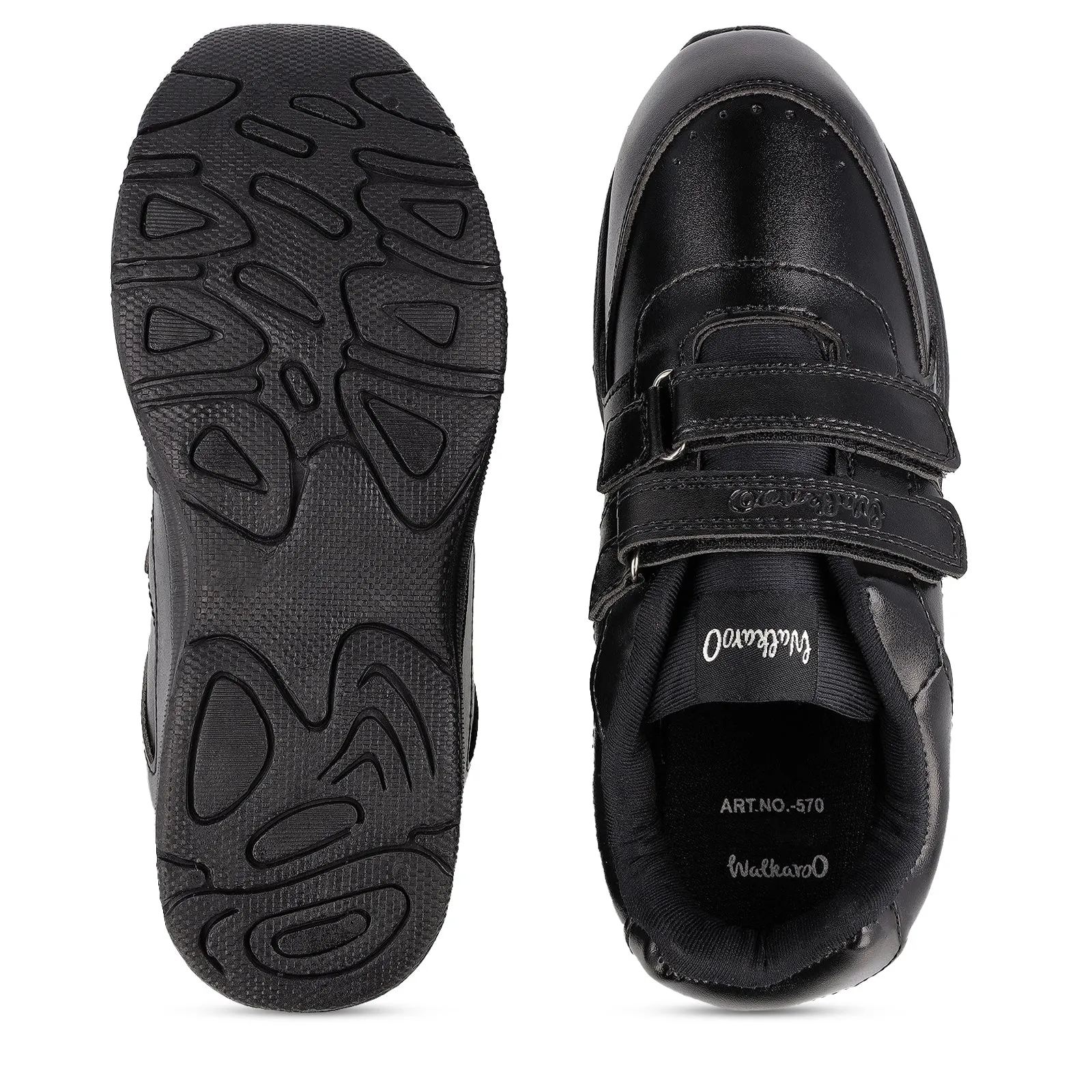 Walkaroo Senior Boys School Shoes - 570 Black