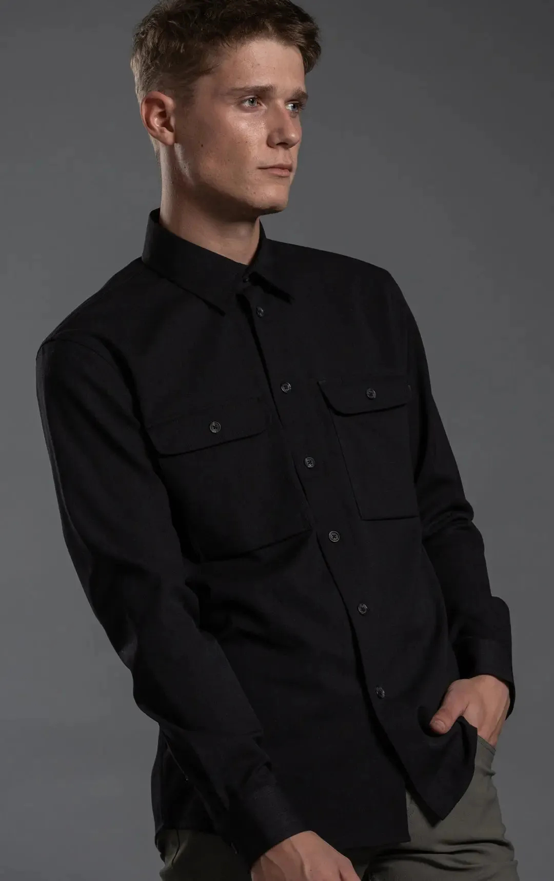 WOOL COTTON WORK SHIRT