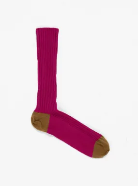 Yvette Socks Cardinal Pink & Khaki